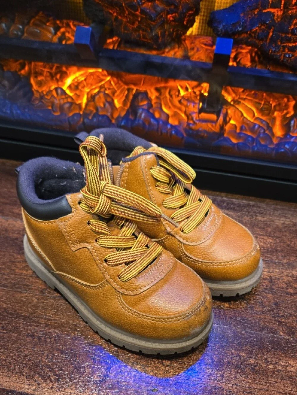 Carter's Tan Lace-Up Kids Work-Style Boots 9